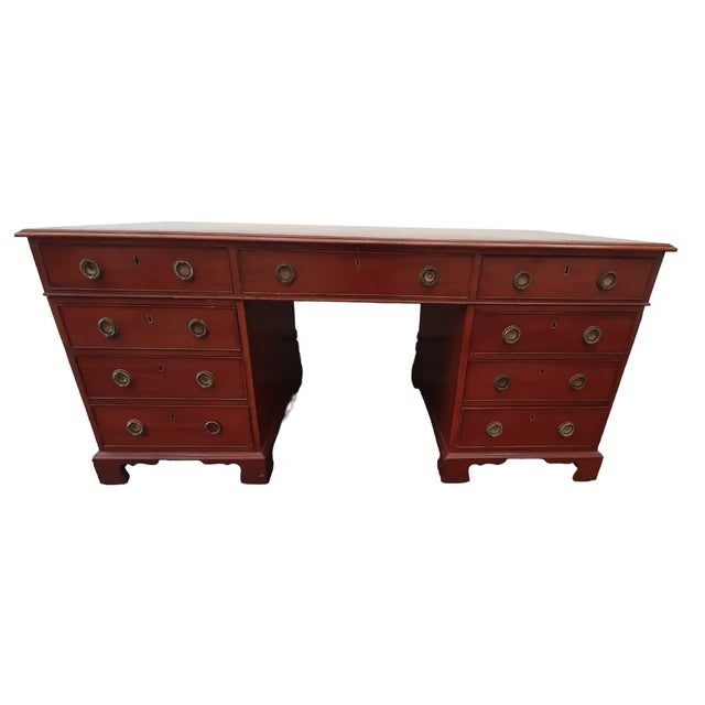 Victorian English Desk in Flaming Mahogany For Sale - Image 13 of 13