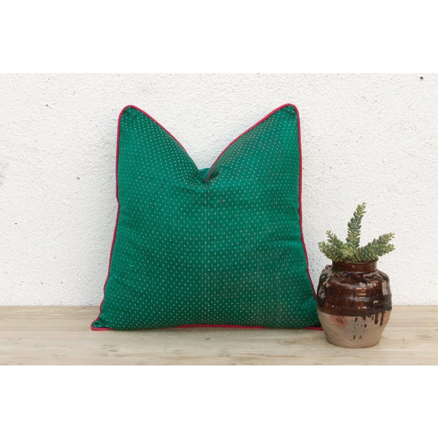 Woven in Gujarat, western India, from antique Mashru, the traditional silk-warp, cotton-weft cloth prized for its lustrous...