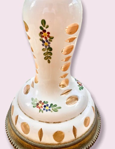 1920s Czechoslovakian Cut to Clear Cased Glass Table Lamp Table Lamps