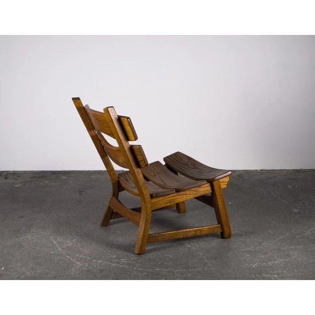 Wood Brutalist Chair in Oak by Dittmann & Co fort Awa Radbound, 1960s For Sale - Image 7 of 18