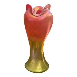 Bohemian Rindskopf Pepita Handblown Iridescent Vase Circa 1900. Vase