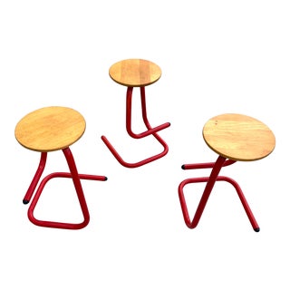 1970’s Amisco Paperclip Stools- Set of 3 For Sale
