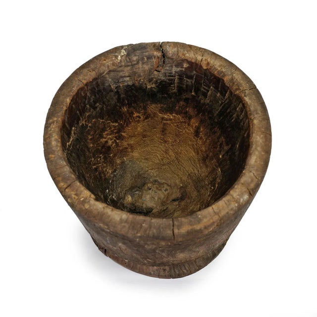 1920s Old India Wood Pestle Pot For Sale - Image 4 of 8
