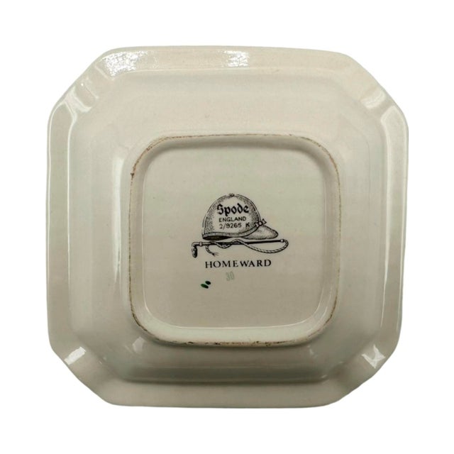 Ivory Vintage Spode England Equestrian Homeward Horse Ashtray Trinket Jewelry Dish For Sale - Image 8 of 12
