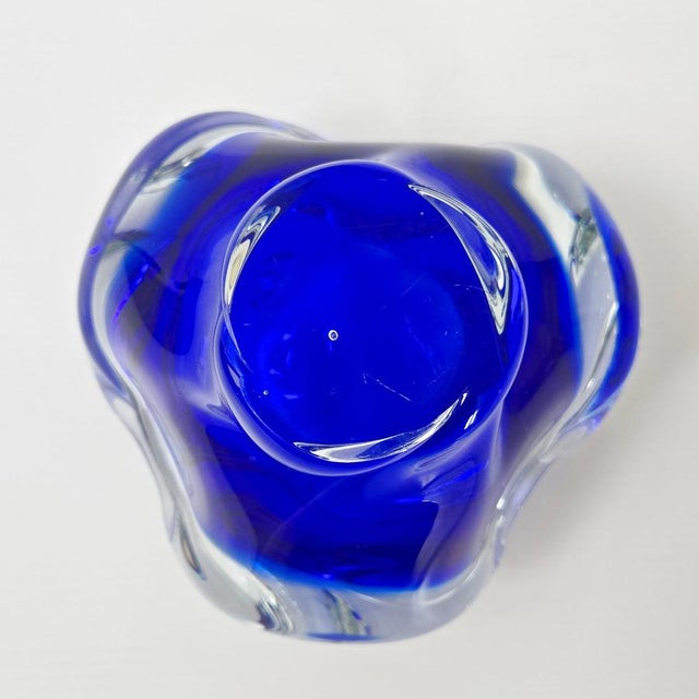 Vintage Blue Murano Glass Ashtray, 1960s For Sale - Image 4 of 12