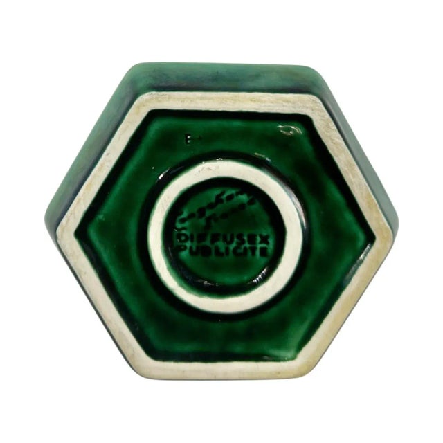 Vintage Le Grand Hotel Paris Green Ashtray Catchall Dish For Sale - Image 4 of 9