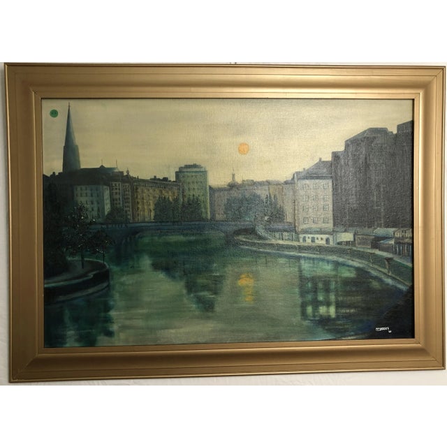 Realism Original Oil on Canvas 1968 Signed on the Bottom, Framed For Sale - Image 3 of 3