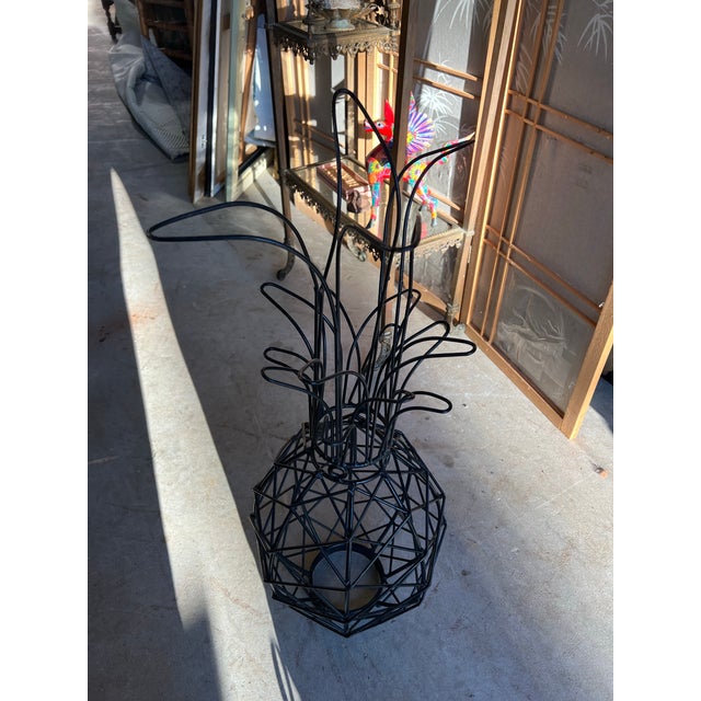 Modern 1970s Modern Style Black Wired Pineapple Sculpture For Sale - Image 3 of 10