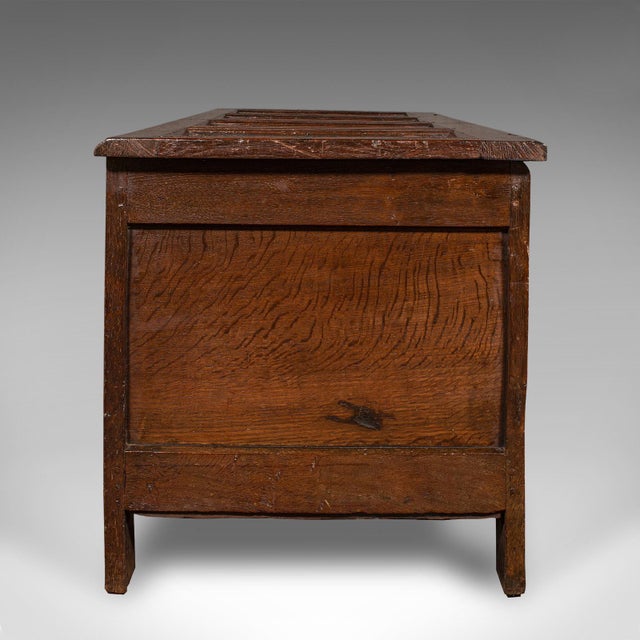Early 18th Century 1700 Large Antique English Oak Coffer For Sale - Image 5 of 9
