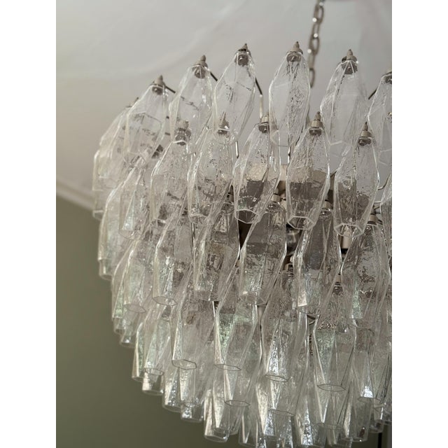 Murano Glass Poliedri Chandelier in the style of Scarpa For Sale - Image 8 of 10