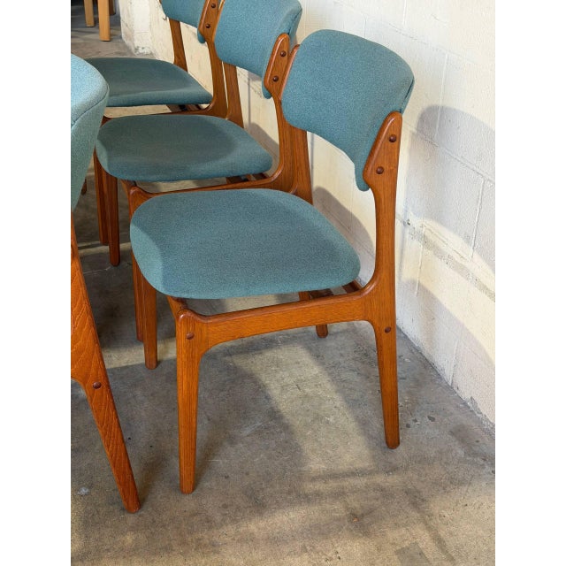 In Style of Erik Buch Set of 6 Solid Teak Dining Chairs Model 49 and 50 Denmark Mid-Century Modern 1960s For Sale - Image 10 of 11