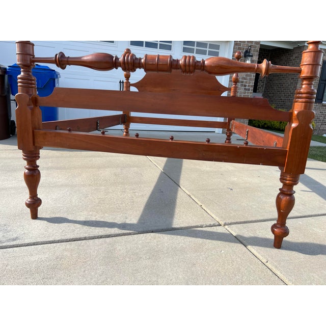 Mid 20th Century Vintage Campbellsville Full Size Solid Cherry Low Post Cannonball Bed Chairish