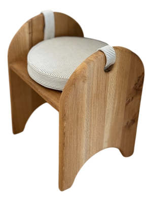 Kyoto Stool in Oak and Linen by Fosfeen