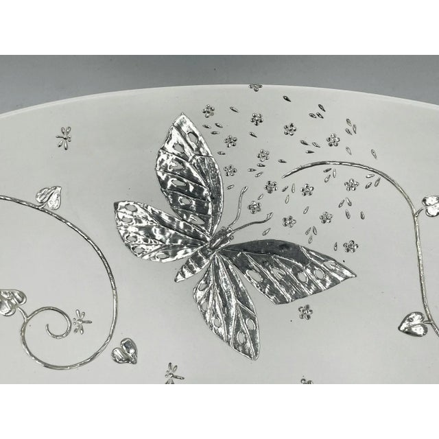1980s Emilia Castillo Large Porcelain & Pure Silver Butterfly Bowl, Taxco Mexico For Sale - Image 17 of 18