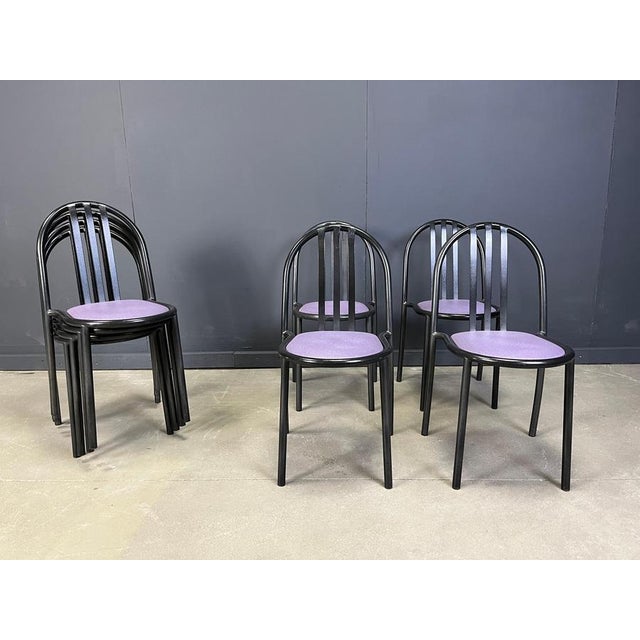 Contemporary Nr 222 Chairs by Robert Mallet-Stevens, 1980s, Set of 8 For Sale - Image 3 of 12
