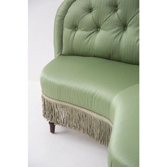 Vintage Italian Silk Satin Sofa For Sale - Image 4 of 13