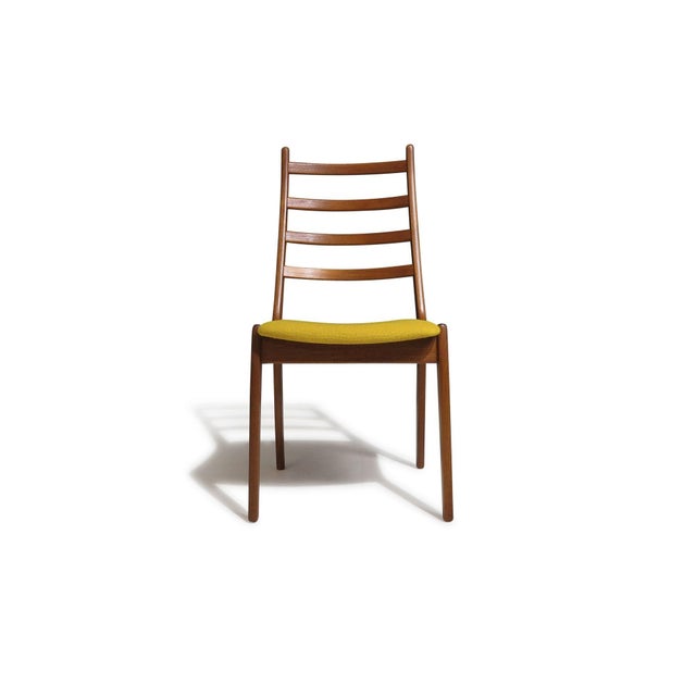 Mid-Century Modern Mid 20th Century Attributed to Kai Kristiansen for Korup Stolefabrik Teak High Back Dining Chairs (Set of 4) - Restored For Sale - Image 3 of 10