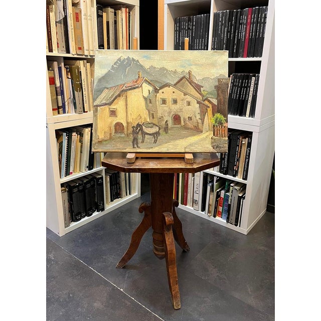 Ernest Voegeli, Old Corner in Schuls, Oil on Canvas For Sale - Image 8 of 11