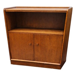 Vintage Oak Cabinet or Bookcase with Cupboard Storage For Sale