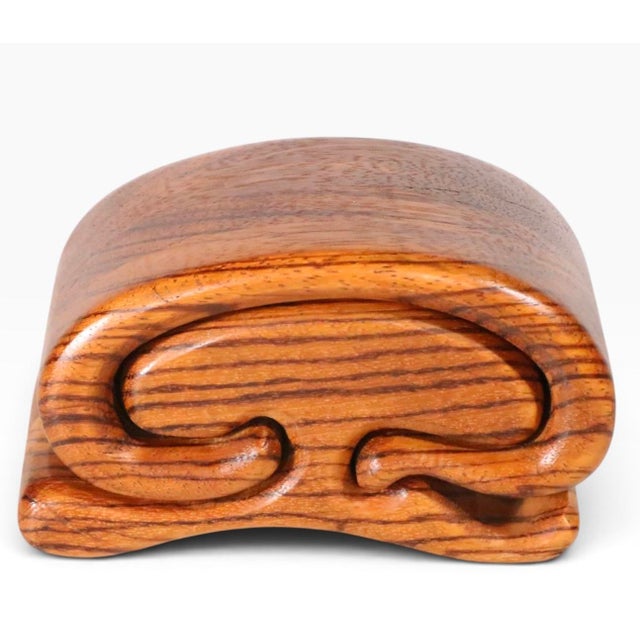Wood Richard Rothbard Mushroom Form Wood Trinket Box C. 1970's For Sale - Image 7 of 8