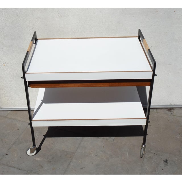 1960s Minimalist Austrian Bar Cart attributed to Carl Auböck, 1960 For Sale - Image 5 of 18