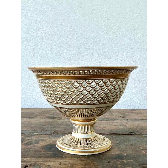 Vintage Regency Pierced Porcelain Bowl For Sale In West Palm - Image 6 of 12