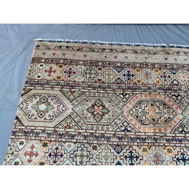 Afghan Gray Khorjin Hand-Knotted Wool Rug - 6'8" X 9'8" For Sale - Image 10 of 13