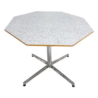 Mid-Century Octagonal Formica Dining Table with Chrome Base, 1960s For Sale
