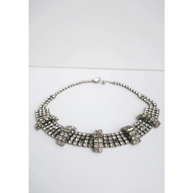 Mid 20th Century Vintage Rhinestone Choker Necklace For Sale - Image 5 of 9