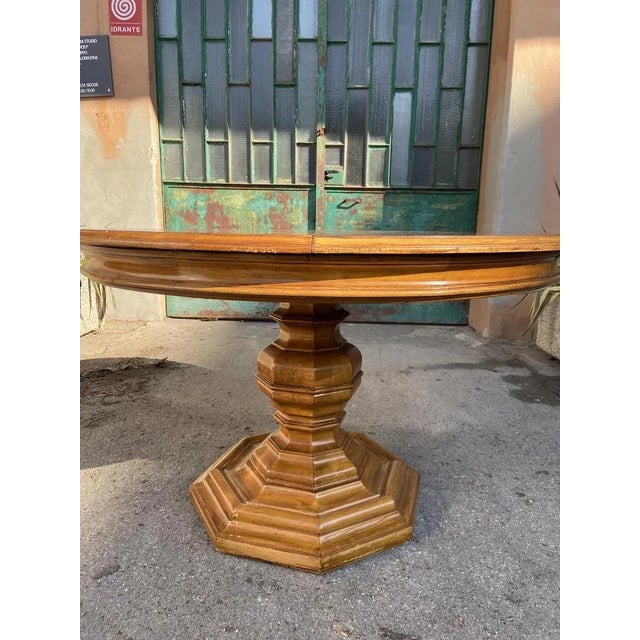 Iitalian Wooden Octagonal Shaped Dining Adjustable Table. 1890s For Sale - Image 3 of 13