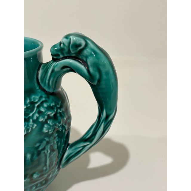 Vintage Wedgwood Etruria & Barlaston Hound-Handle Majolica Pitcher For Sale - Image 10 of 17