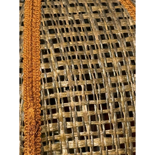 Gold Leola Table Lamp with Woven Shade, 1970s For Sale - Image 8 of 11