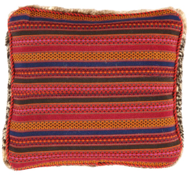 This Gabbeh pillow is made of high-quality LAMBS WOOL The piece was crafted with good workmanship. Gabbeh Pillows are made...