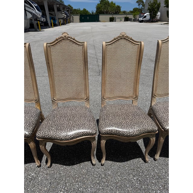 Wood Mid 20th Century Louis XV Style Dining Chairs Featuring Cane Backs Set of 4 For Sale - Image 7 of 9