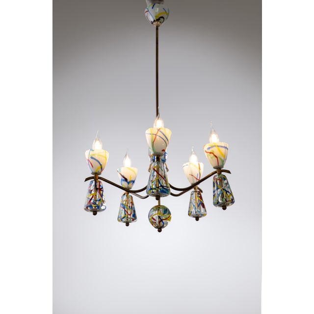 Murano Glass Chandelier by Dino Martens for Aureliano Toso,1950s For Sale - Image 6 of 13
