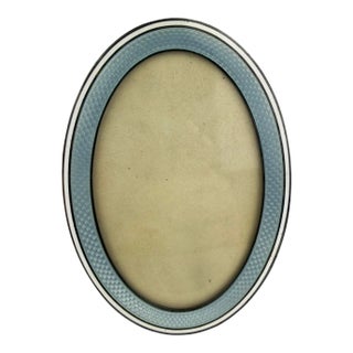Antique Silver Guilloche Enamel Picture Frame - Makers Mark Jq For Sale