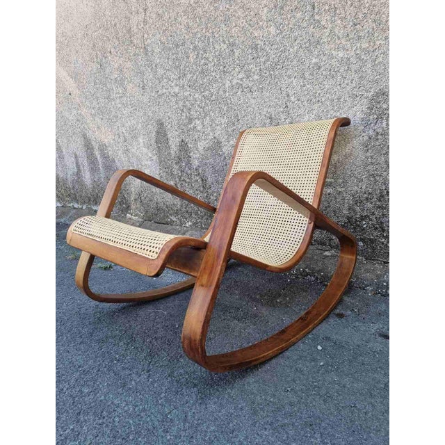 Brown Mid-Century Modern Dondolo Rocking Chair by Luigi Crassevig, 1970s For Sale - Image 8 of 18