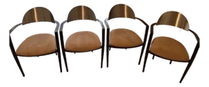 1980s Elite Modern Stainless Steel Back Dining Chairs