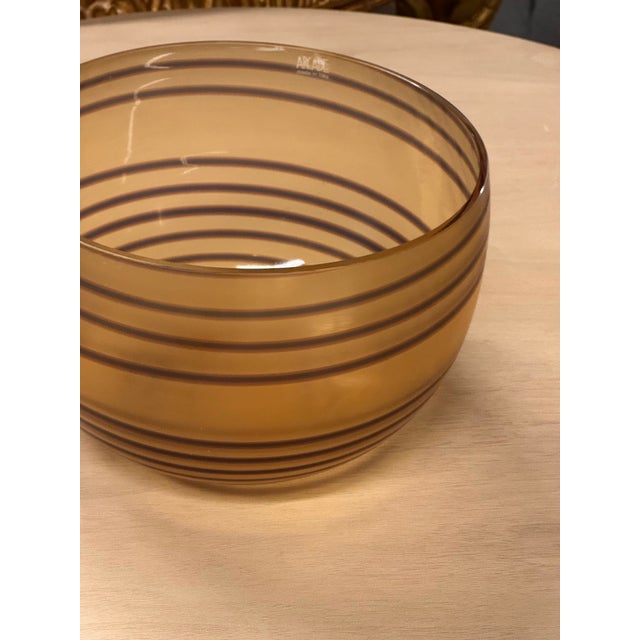 Brown Roberto Faccioli for Arcade Murano Glass Bowl For Sale - Image 8 of 12