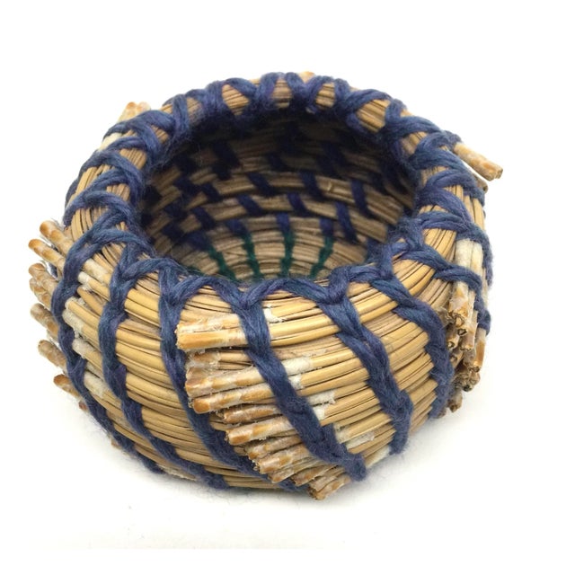 Vintage Folk Art Basket Design Trinket Holder For Sale - Image 11 of 11