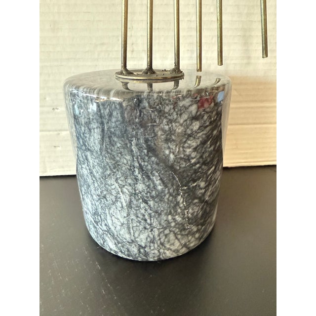Metal Mid-Century Kinetic Rod Sculpture on Marble Base Attributed to Curtis Jere For Sale - Image 7 of 7
