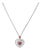 0.44ctw Ruby Diamond Halo Heart Pendant Necklace 18k White Rose Gold 18" For Sale