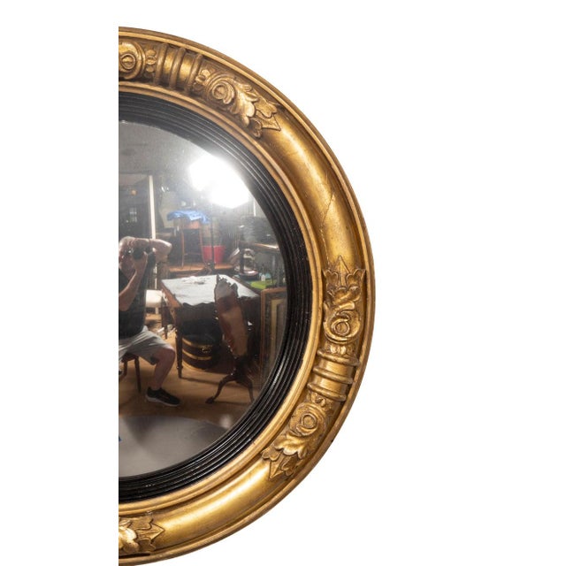 Wood Regency Giltwood Convex Mirror For Sale - Image 7 of 8
