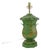 Vintage Handcrafted Forged Iron Green Hand-Painted Gold Chinoiserie Table Lamp. For Sale