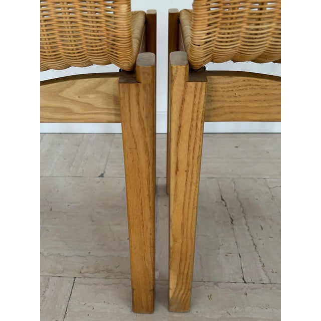 Vintage Oak and Wicker Chairs by Luciano Bertoncini for Bellato, 1970s, Set of 6 For Sale - Image 18 of 18