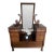 Antique American Solid Tiger Oak Drop-Center Vanity Dressing Table With Lion's Paw Feet For Sale