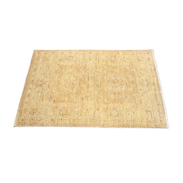 2'x3' Soft Gold Tabriz Design Hand-Knotted Accent Rug | Ariana Traditional For Sale - Image 4 of 8