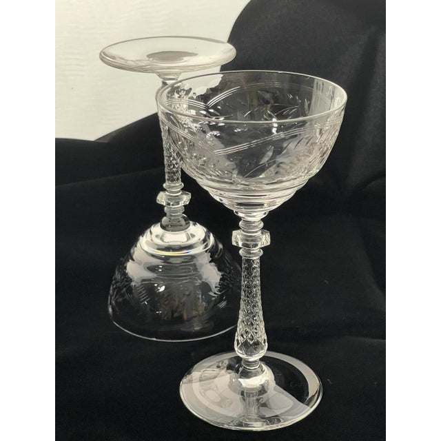 1940s 1940's Libbey Glass Co. Rock Sharpe Groton Champagne Coupes- Set of 4 For Sale - Image 5 of 10