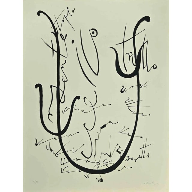 Rafael Alberti, Lette U, Lithograph, 1972 For Sale