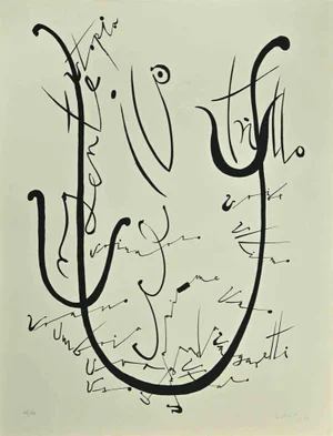 Rafael Alberti, Lette U, Lithograph, 1972